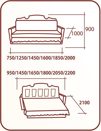 Прямой диван Аккордеон Бук 120 Радуга в Норильске - изображение 1